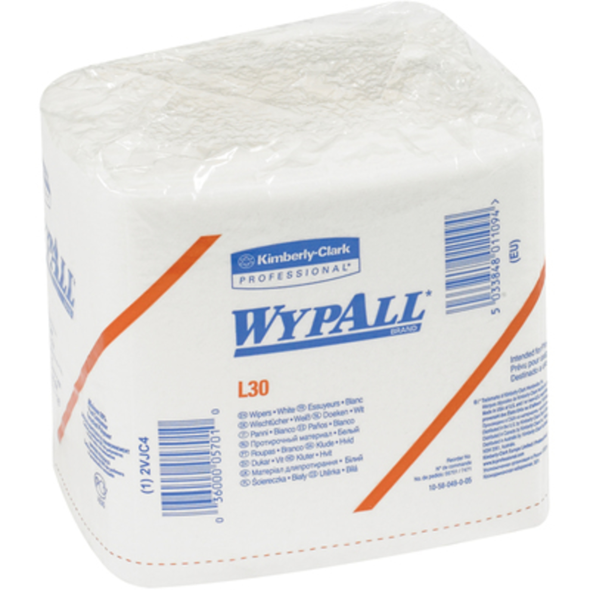WypAll L30 Economy Wipers - 1/4 Fold, White, 12/Case, Model# KW108
